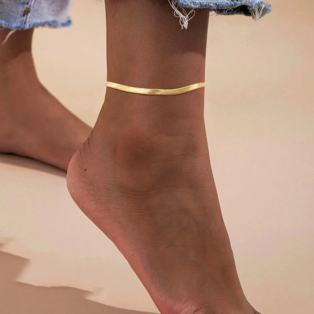 Golden Bold Strip Glossy Anklet or Bracelet