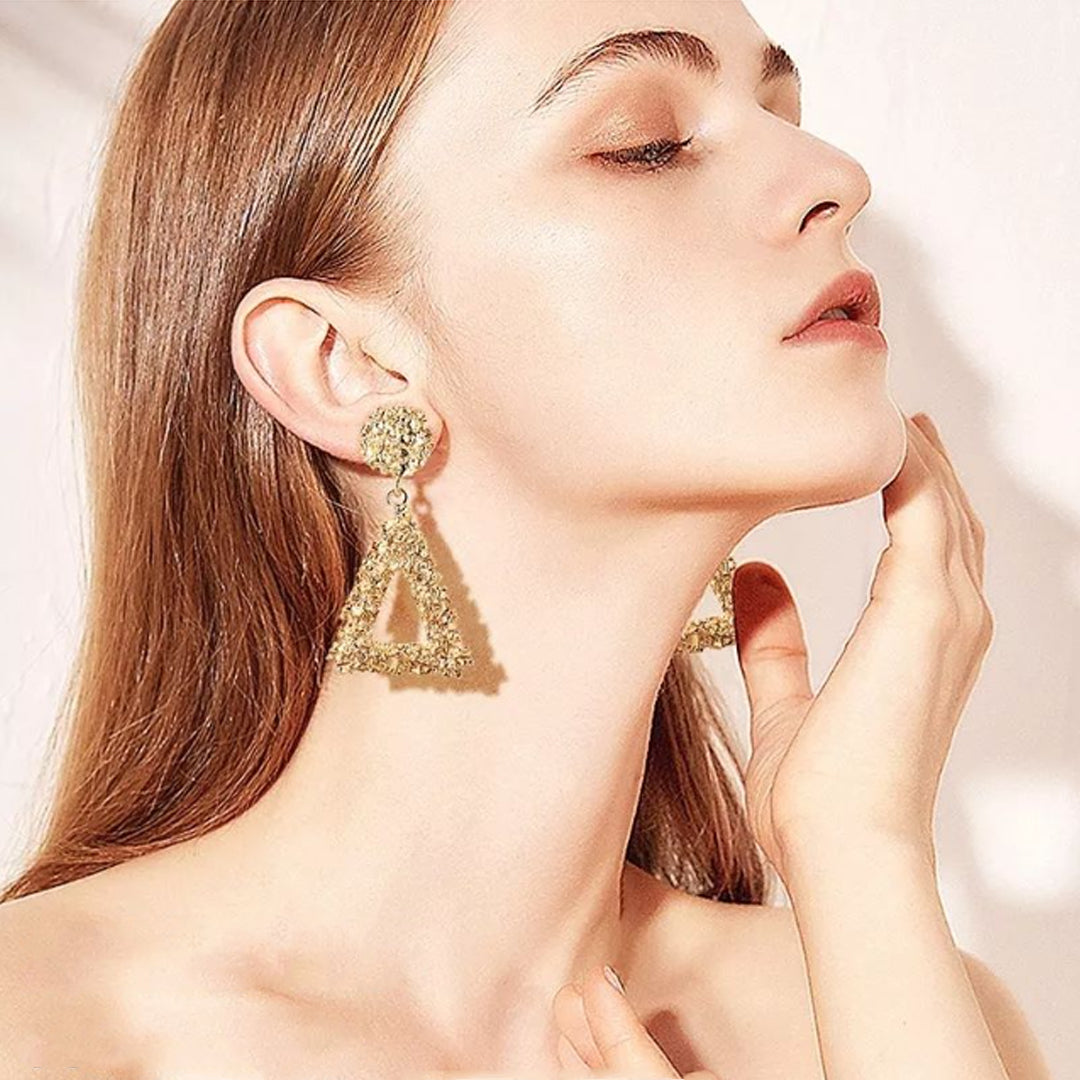 Glitter Tringle Cone Modern Trending Earring