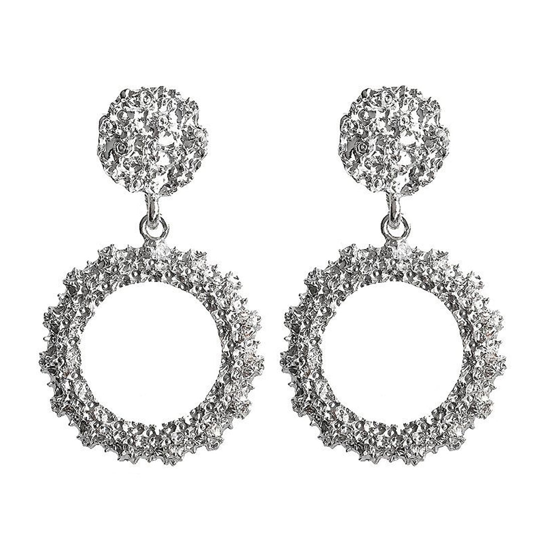 Glitter Round Ring Shape Tops Earring