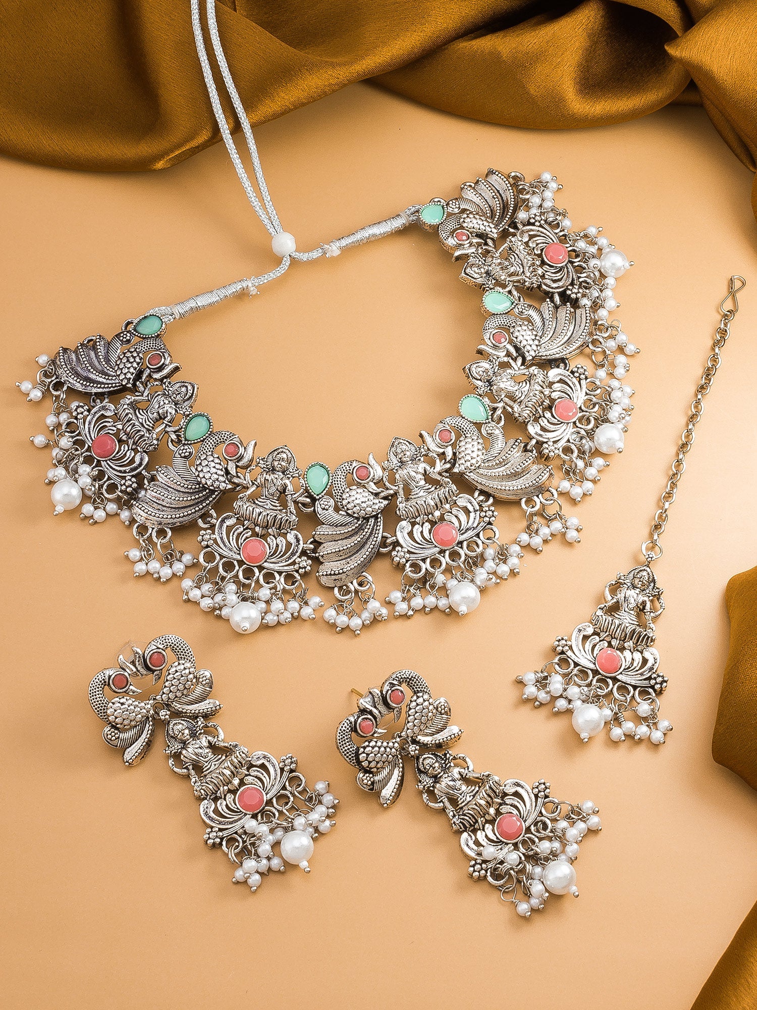 Oxidised Temple Necklace