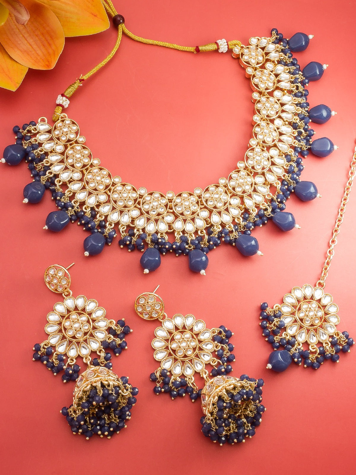 Brass Kundan necklace
