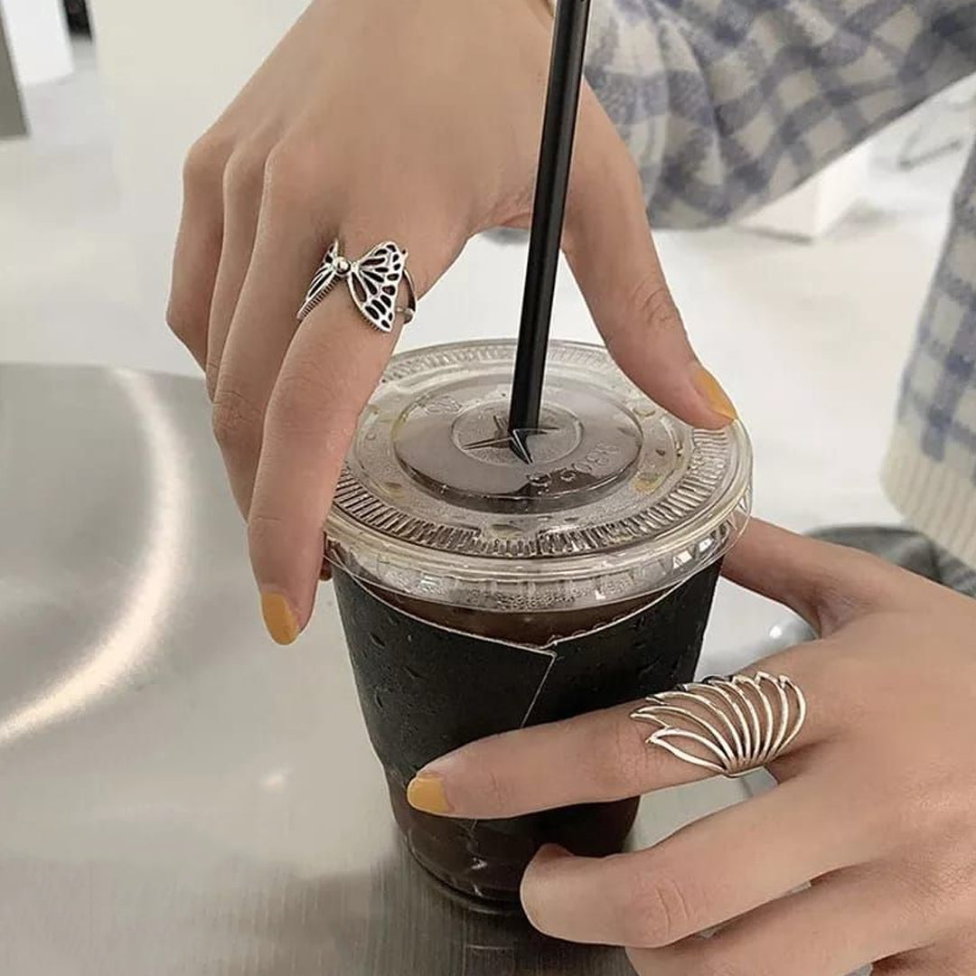 Deisgner Butterfly Wings 2 Rings Combo