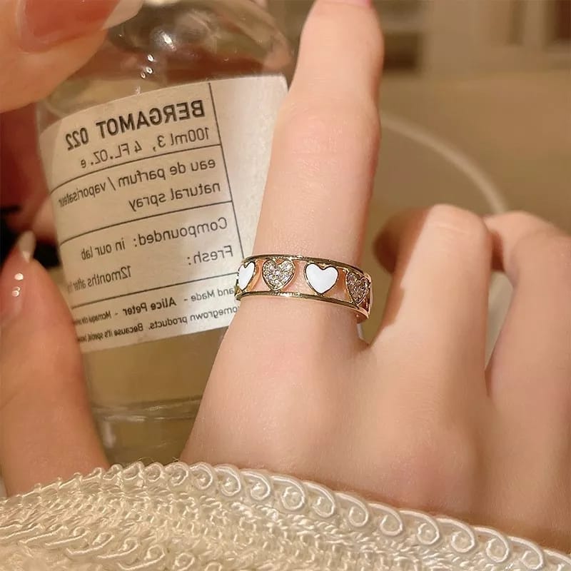 Adjustable zircon ring White