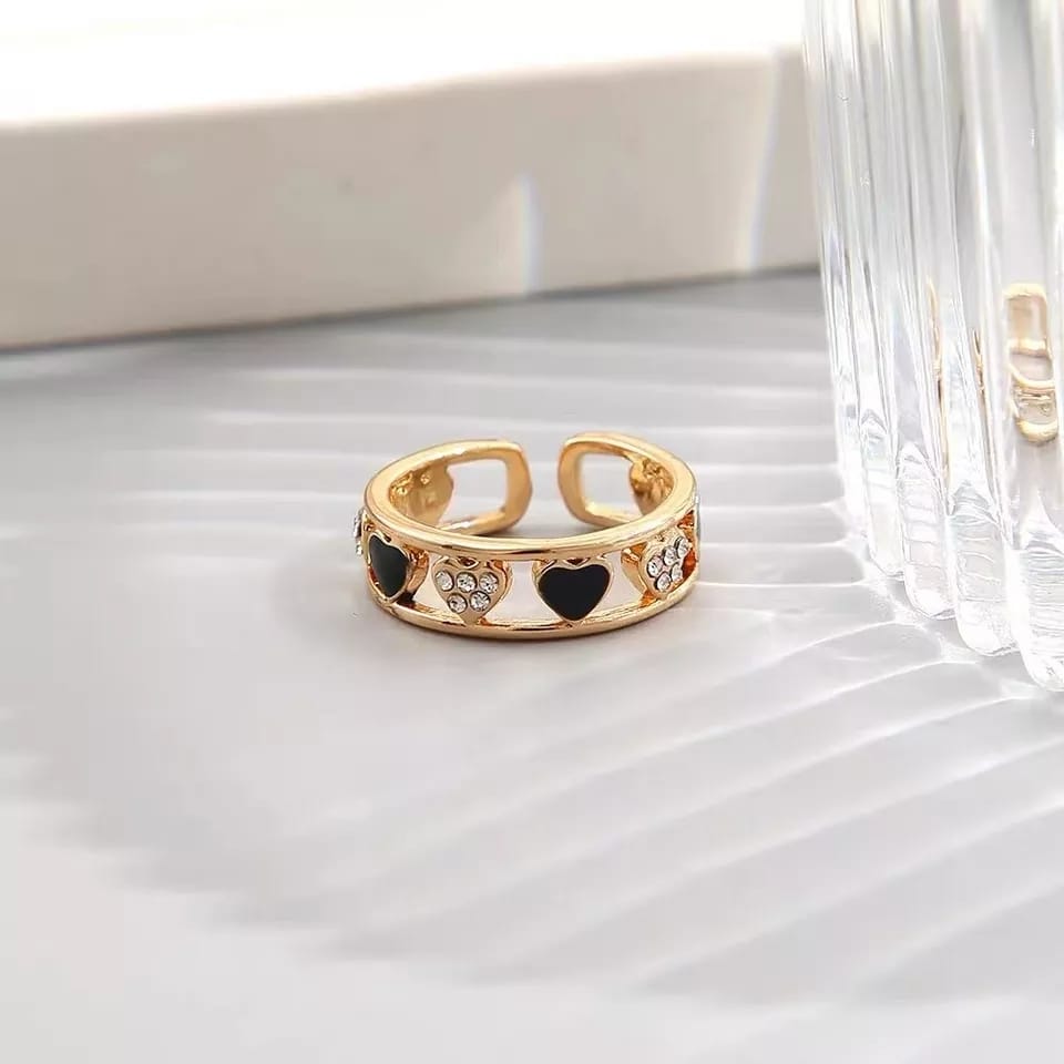Adjustable zircon rings set of 2
