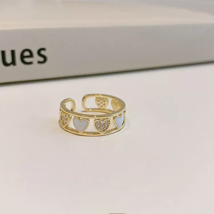 Adjustable zircon ring White