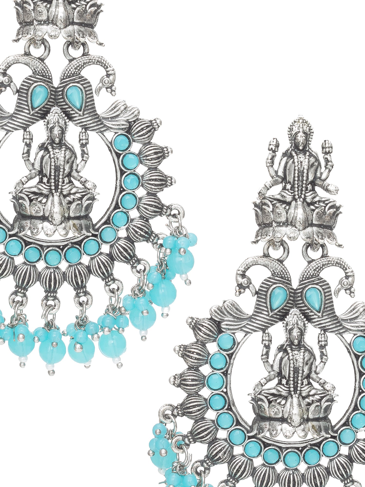 Oxidised Skyblue Chandbali