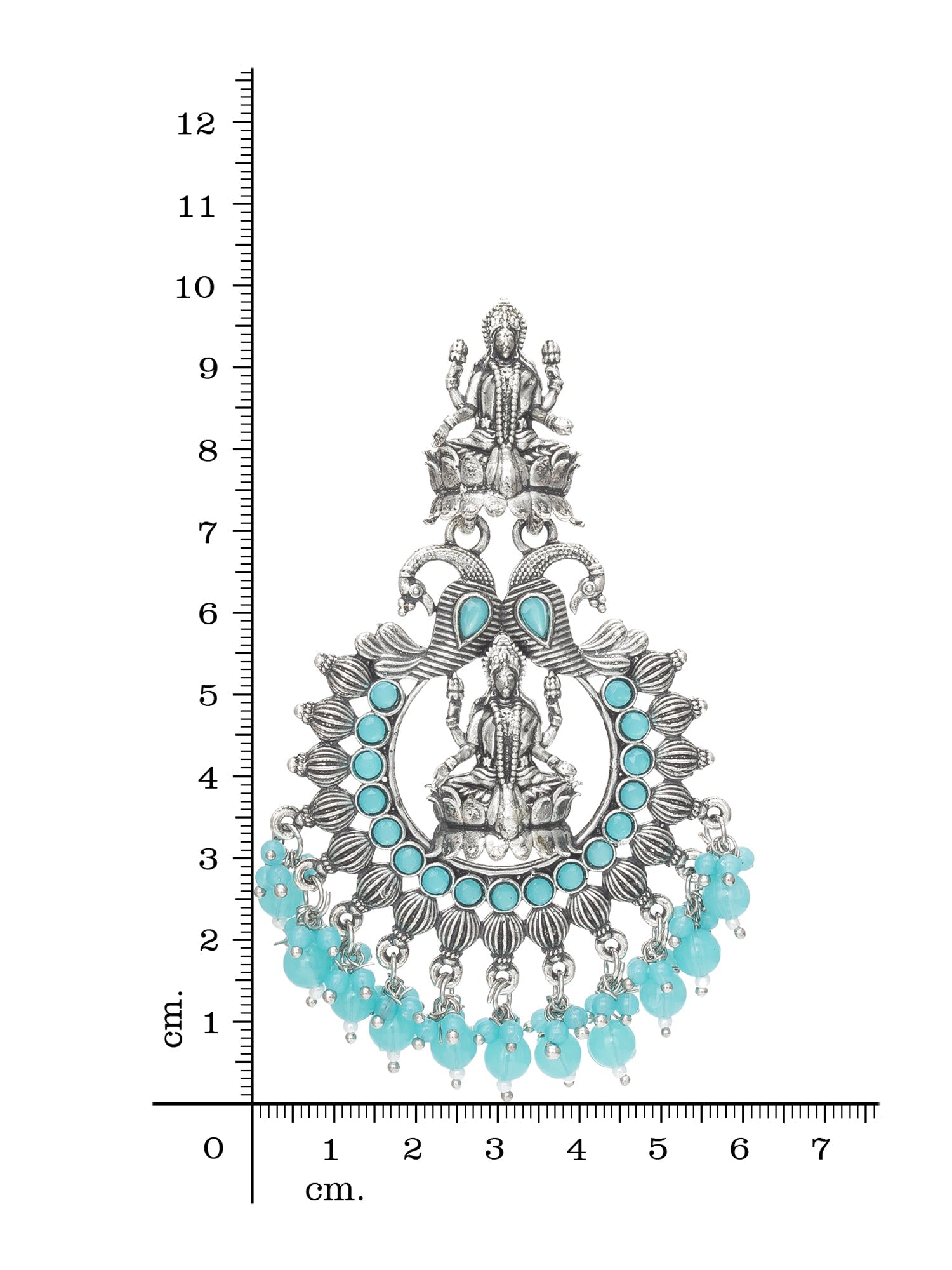 Oxidised Skyblue Chandbali