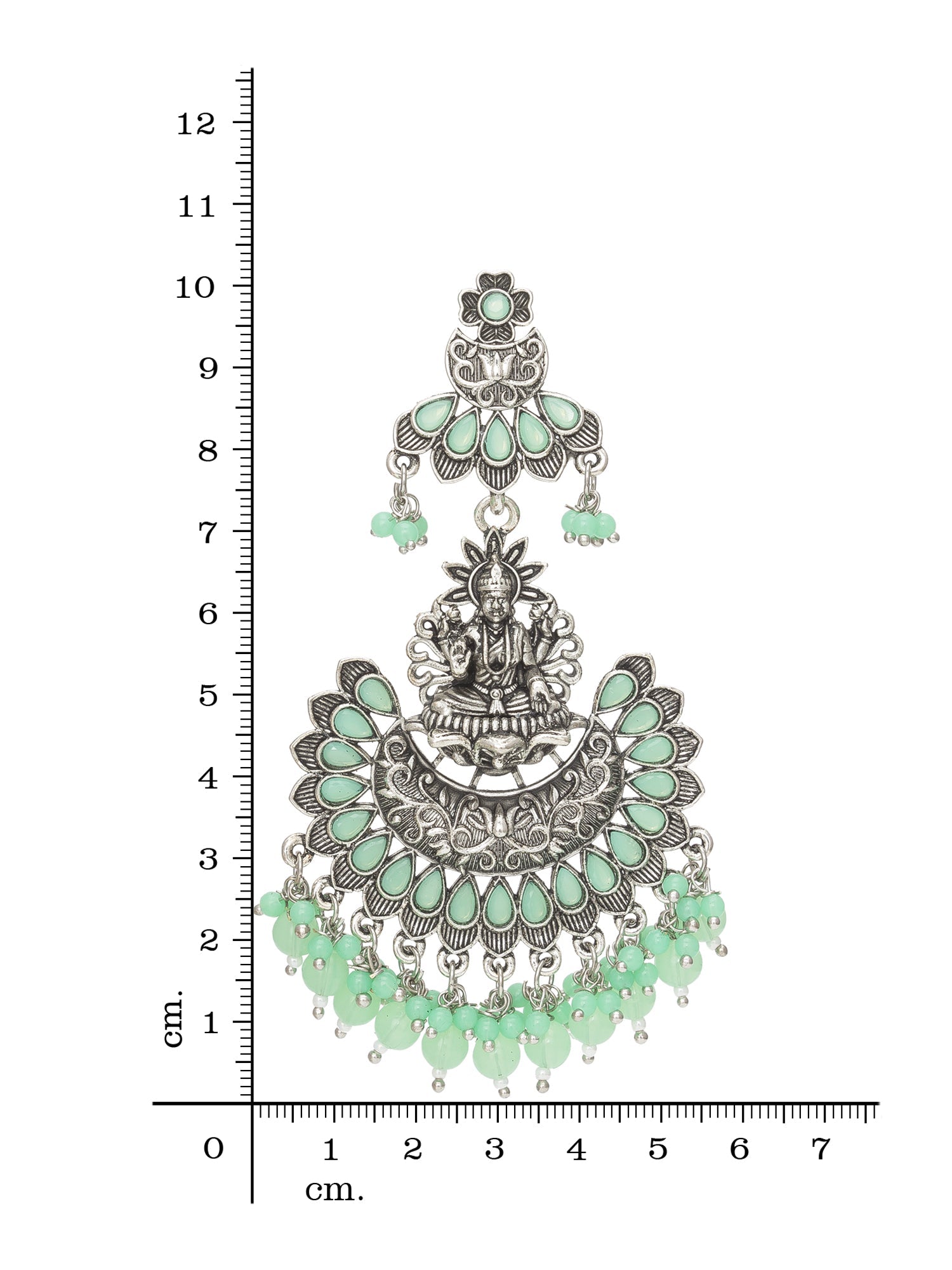 Oxidised Light Green Chandbali