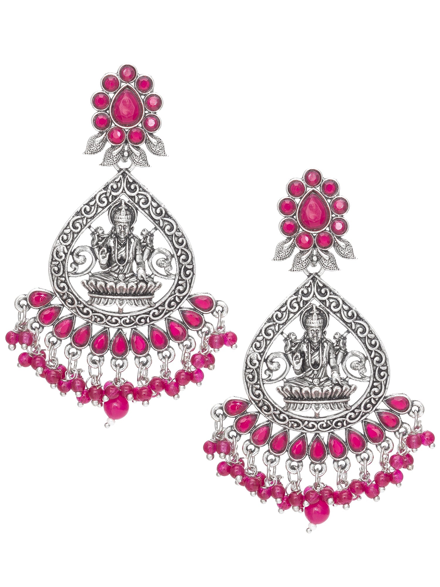 Oxidised Pink Chandbali