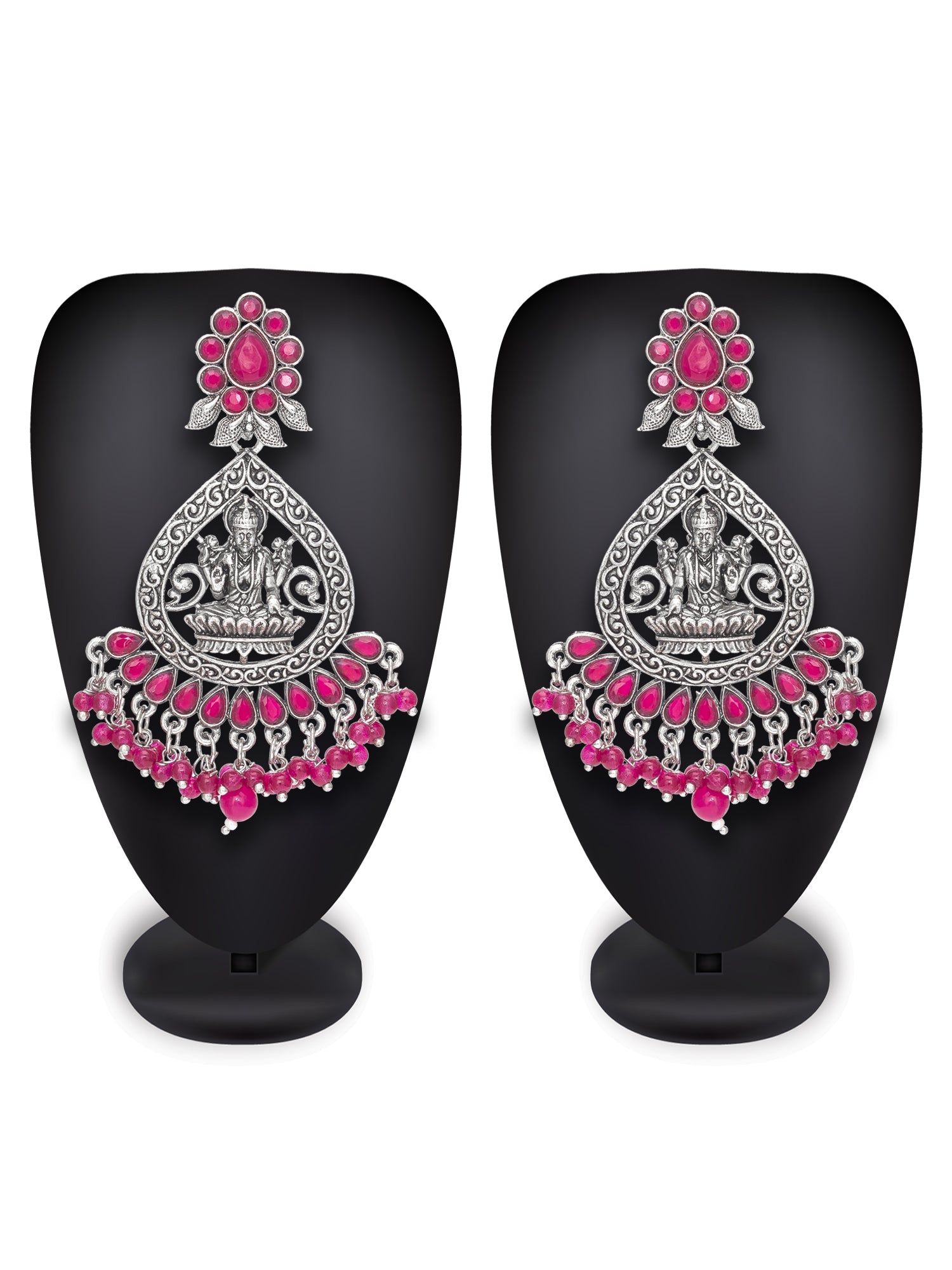 Oxidised Pink Chandbali
