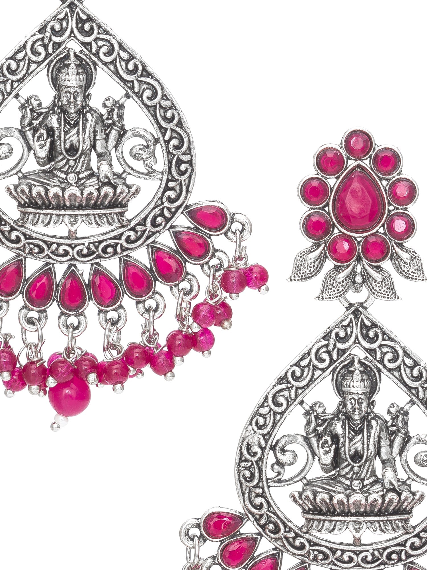 Oxidised Pink Chandbali