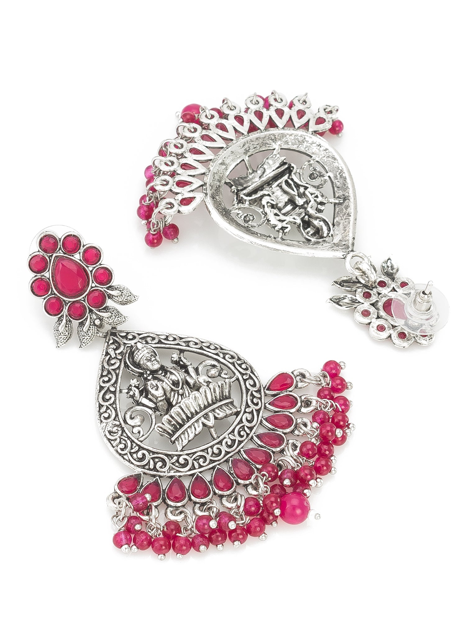 Oxidised Pink Chandbali