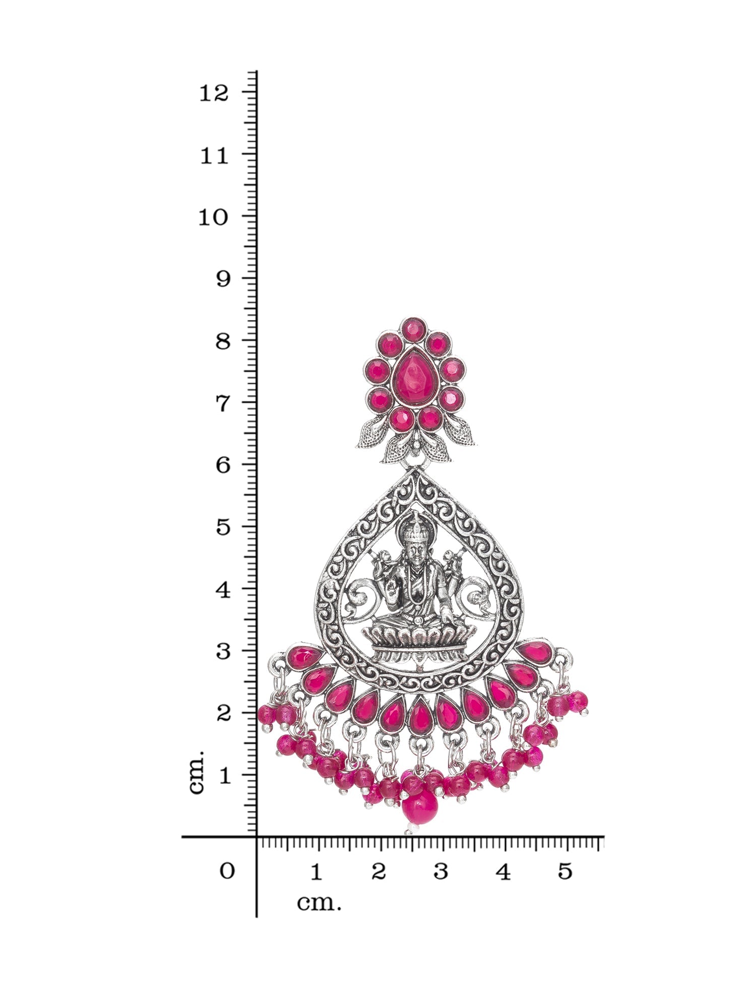 Oxidised Pink Chandbali