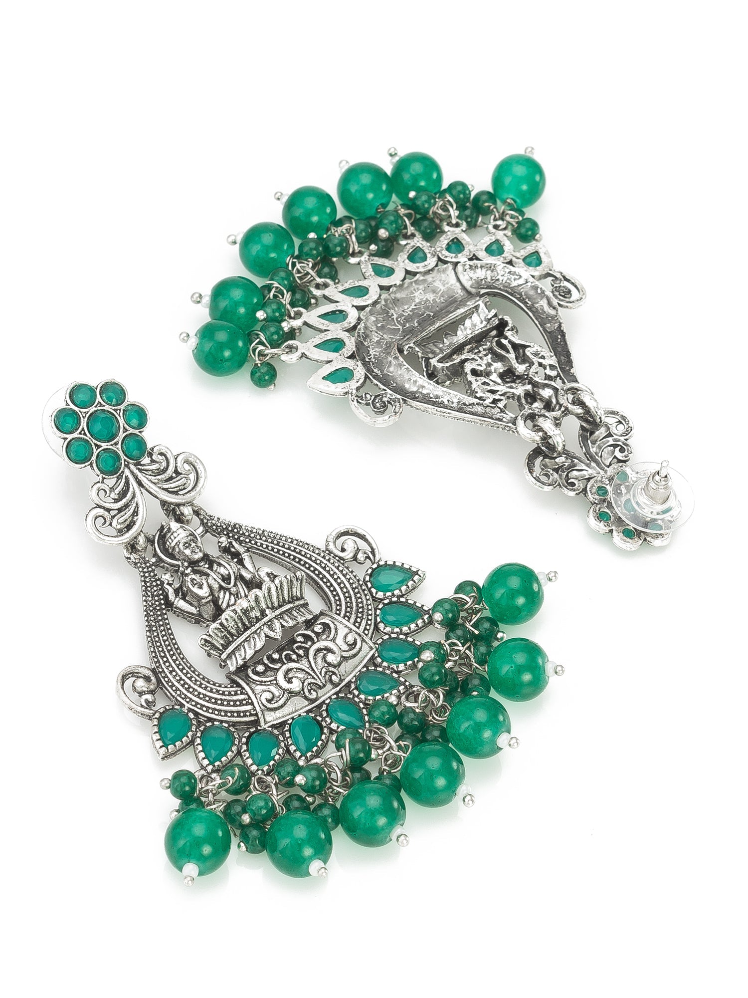 Oxidised Green Chandbali