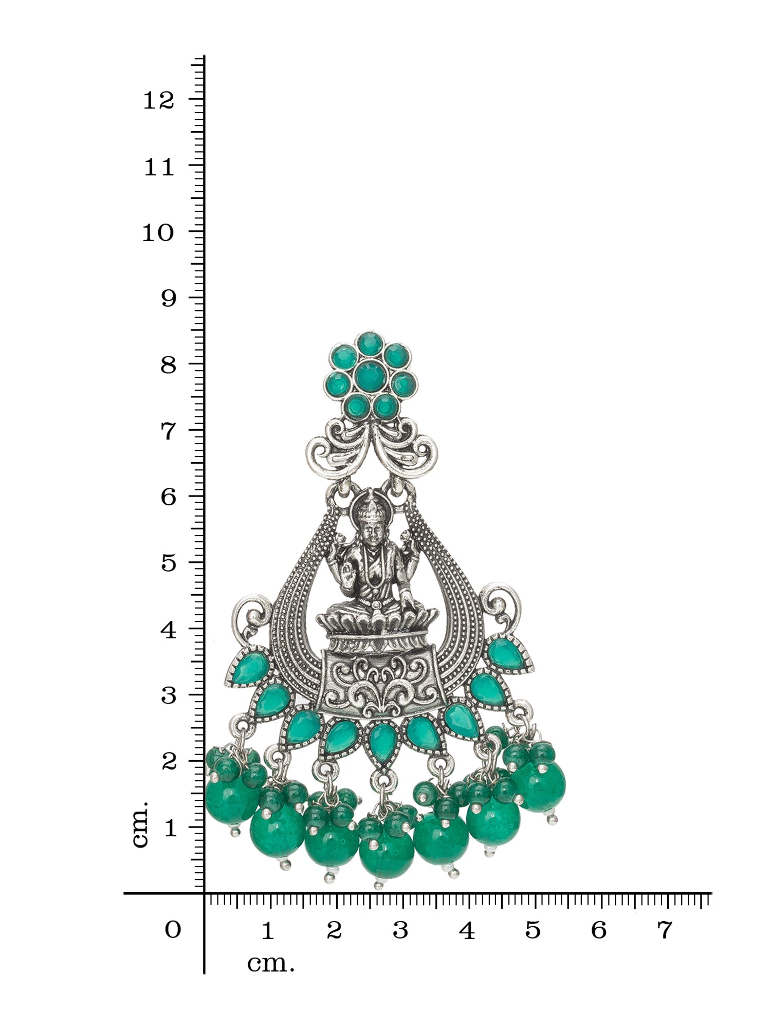 Oxidised Green Chandbali