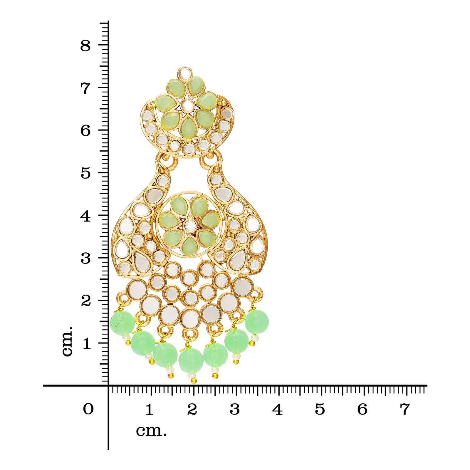 Meenakari Green Chandbali