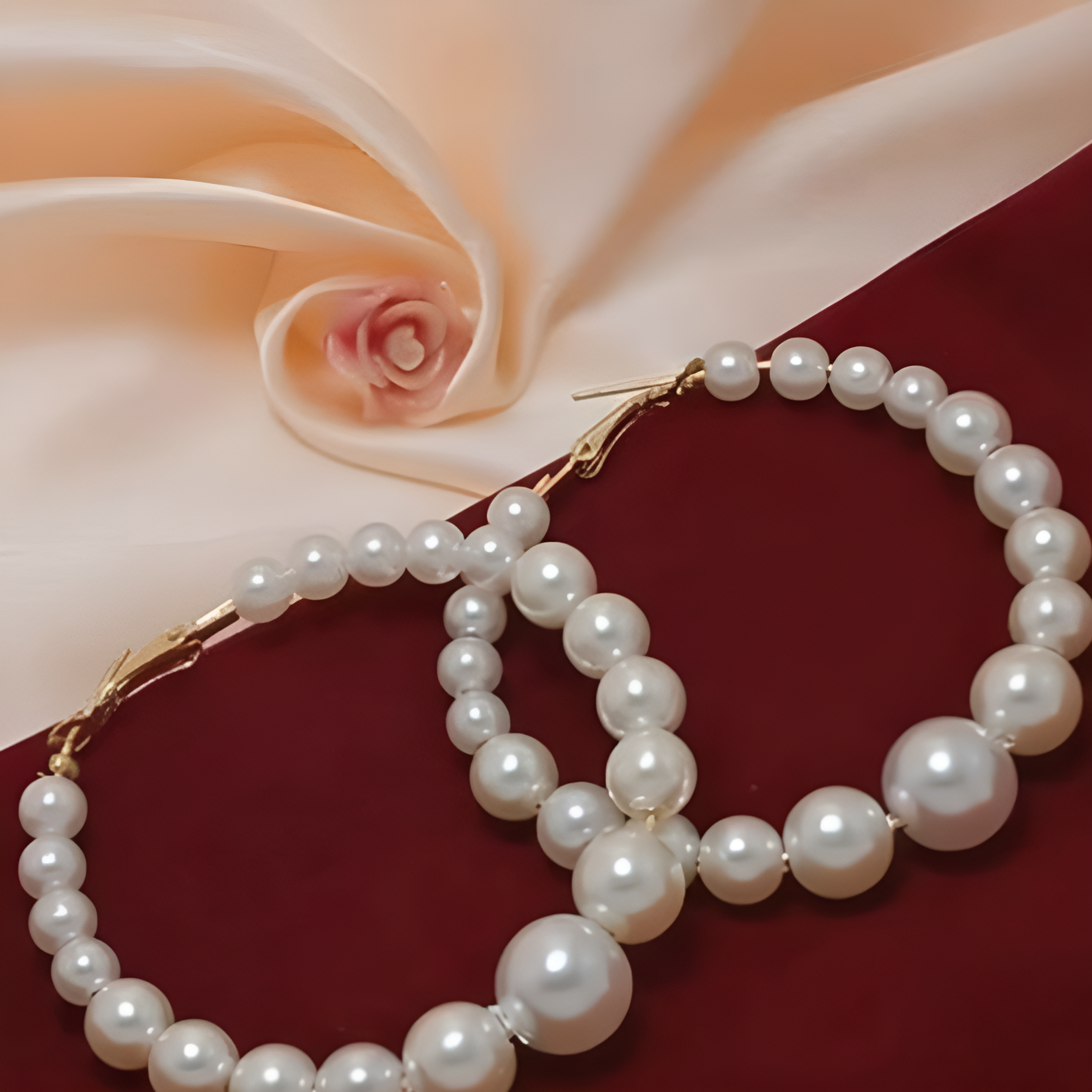 ROUND WHITE PEARL Earrings